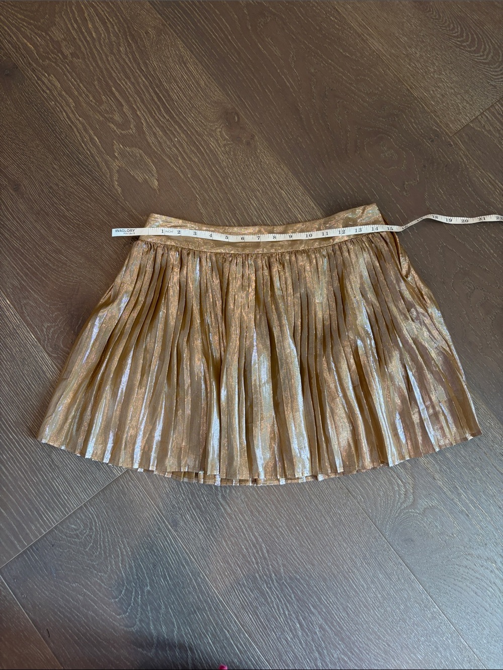 London Jean Metallic Gold Pleated Women's Skirt